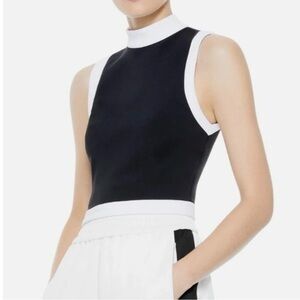 Alice + Olivia Black and white Fitted Sleeveless Tank Top